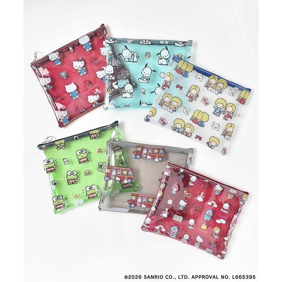Mail delivery compatible Sanrio goods pouch small item holder ladies Kitty Pochacco Patty Jimmy Keroppi Hangyodon My Melody Maron Cream clear stylish