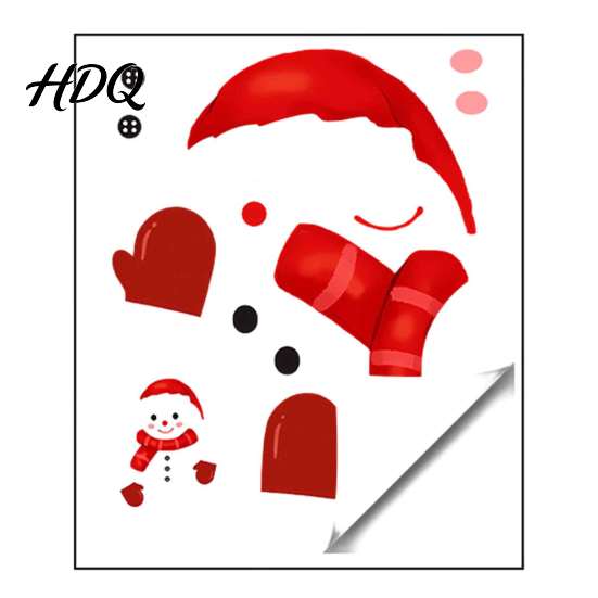 Indoor Outdoor Holiday Signage Christmas Static Window Clings Smiling Snowman Decals with Snowflake Home Atmosphere Props Patterns Waterproof