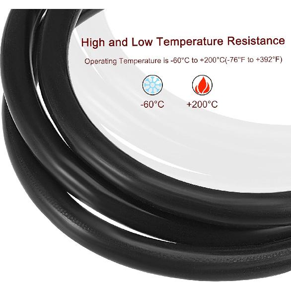 MECCANIXITY Vacuum Silicone Tubing Hose 1/4" ID 1/8" Wall Thick 10ft Black High Temperature for Engine