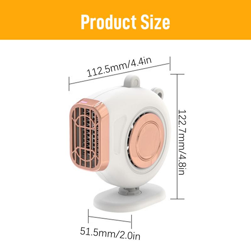 Portable Car Heater 200W Rotating 12V/24V 360 Degree Electric Cooling Heating Fan Electric Heater Windscreen Demister Defroster