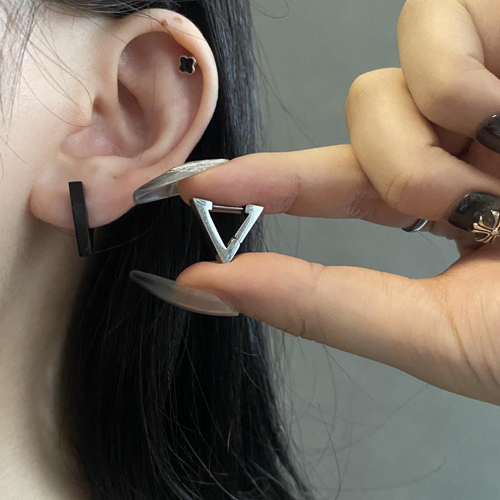 Punk Rock Rostfritt Stål 3 Färg Mini Geometriska Örhängen Nya Trendiga Hoop Örhängen För Kvinnor Män Mode Present Party