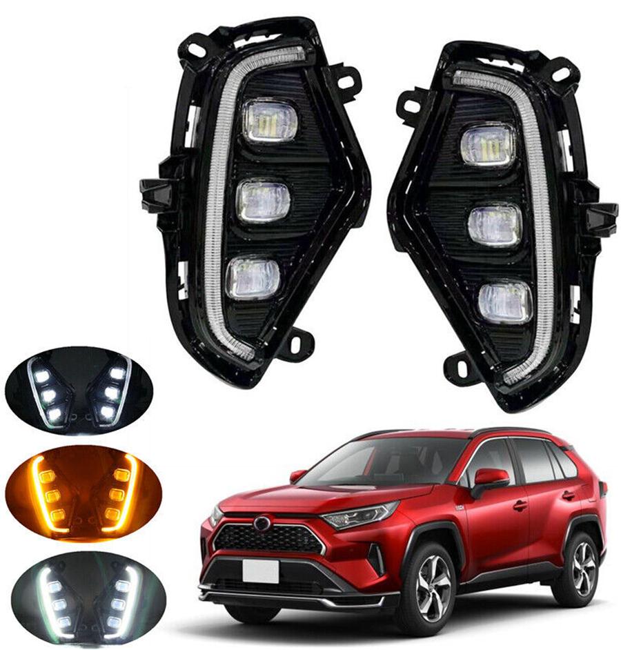 2 Pezzi Lampade Luci Diurne Fendinebbia Per Toyota RAV4 2019 2020 2021 2022
