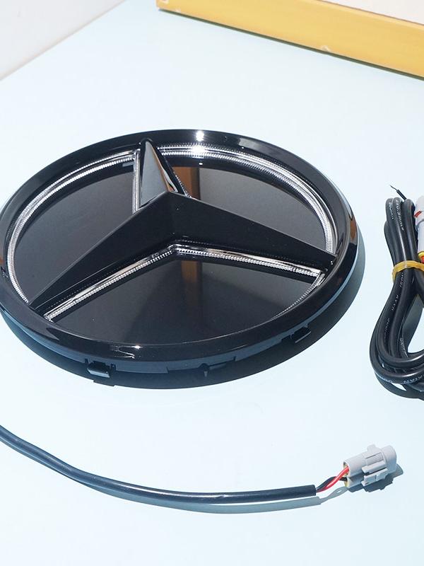 2025 Hot Car Sticker Car Front Grilled Star Emblem LED Illuminated Logo White Blue Red Light for Mercedes Benz W245 GLK 2006-201