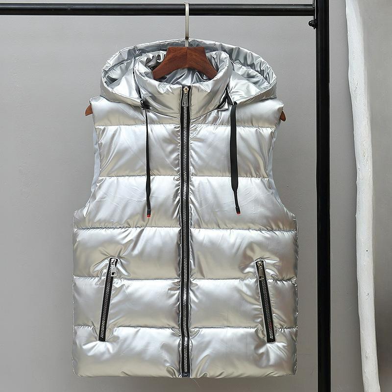 Men's Waistcoat Autumn and Winter Glossy Jacket Thick Cotton Waistcoat Warm Vest Outer Wear Couple Waistcoat
