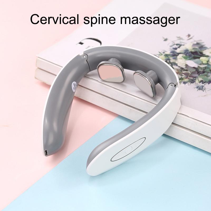 White Cervical Massage Device Multi Functional Neck Protection and Neck Relaxation Massager Portable Portable Neck Care Tool