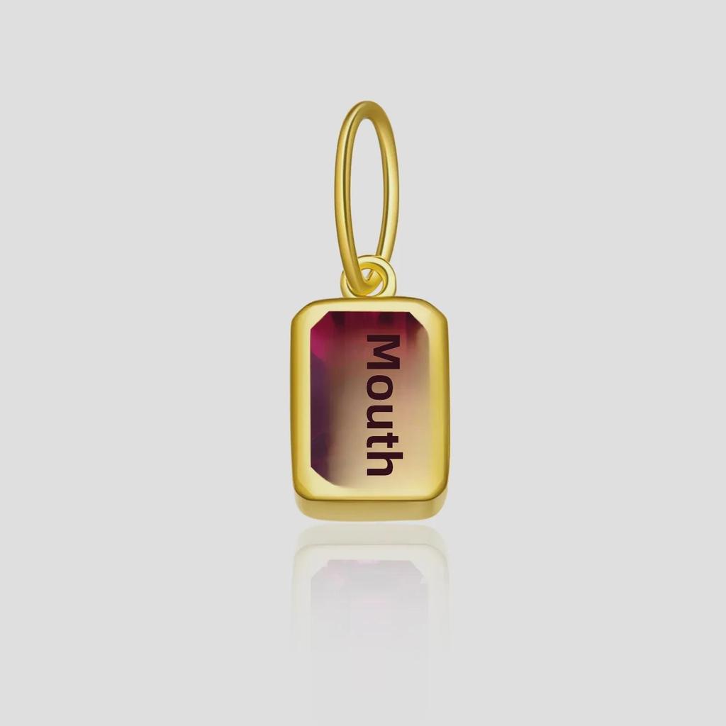 12 Birthstone Colored Zircon Square Pendant Necklace, S925 Sterling Silver, European & American Style