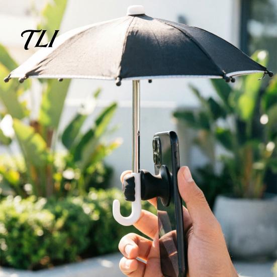 Beach Phone Accessories Umbrella with Suction Cup, UV Protection Mini Cellphone Umbrella, Universal Mobile Holder for Travel Outdoor Sun Shield