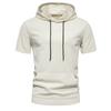 Men's Waffle Short Sleeve Hoodie Lightweight Pullover Summer Casual Hooded Sweatshirts Breathable T-Shirts Moisture Wicking Dry Fit Shirts for Men