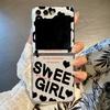 Cute Love Heart Case For Samsung Galaxy Z Flip 6 5 4 3 5G Folding Hard PC Transparent Phone Back Cover For Samsung Z Flip5 Flip6