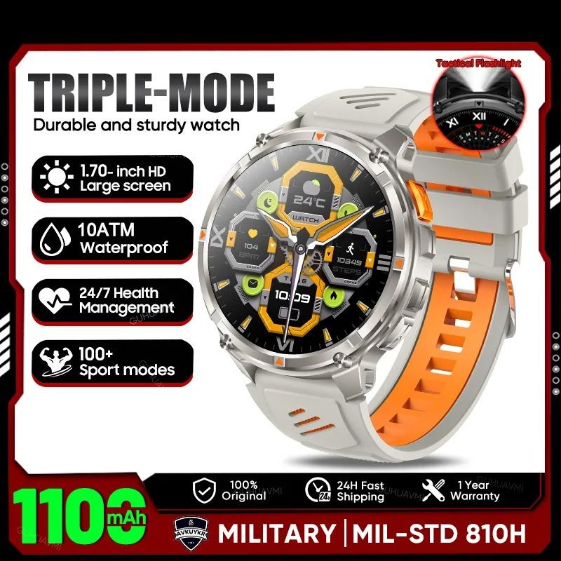 Military Men T-Rex3 Ultra GPS Track Smart Watch 1100mAh Battery Bluetooth Call Waterproof Flashlight Compass Outdoor Smart watch