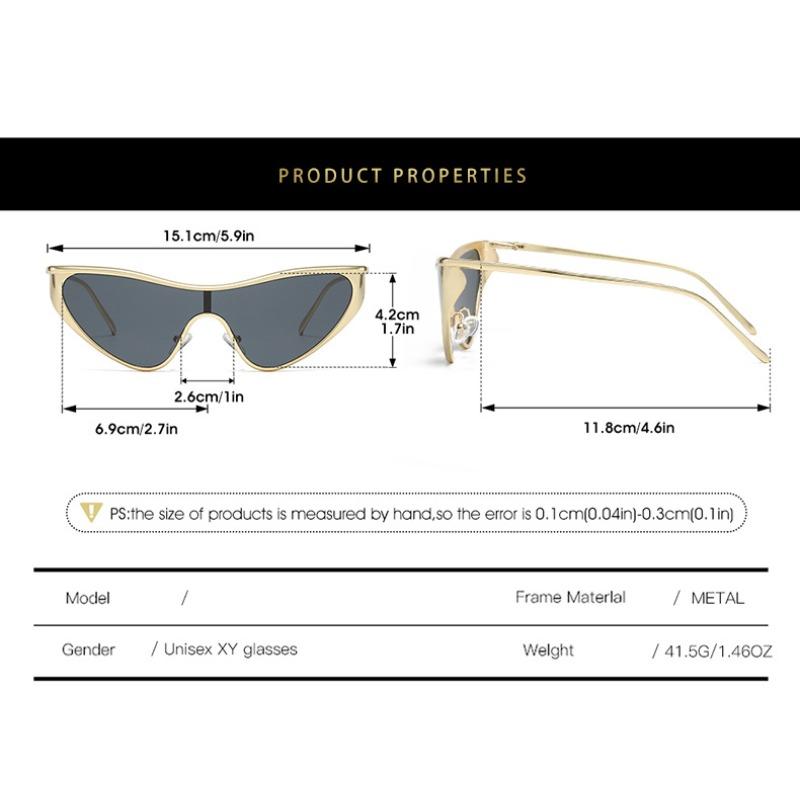 Y2K Punk Cat Eye Sunglasses Women  Luxury Brand Steampunk One-Piece Sun Glasses for Lady Vintage Shield Eyewear UV400 Shades