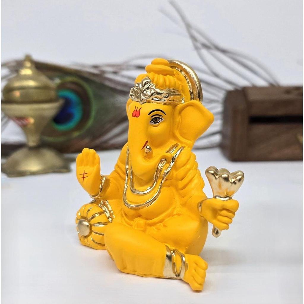 Ganesha Mango Terracotta Finish | for Car Dashboard | Gifting | Office Desk | Home Decor