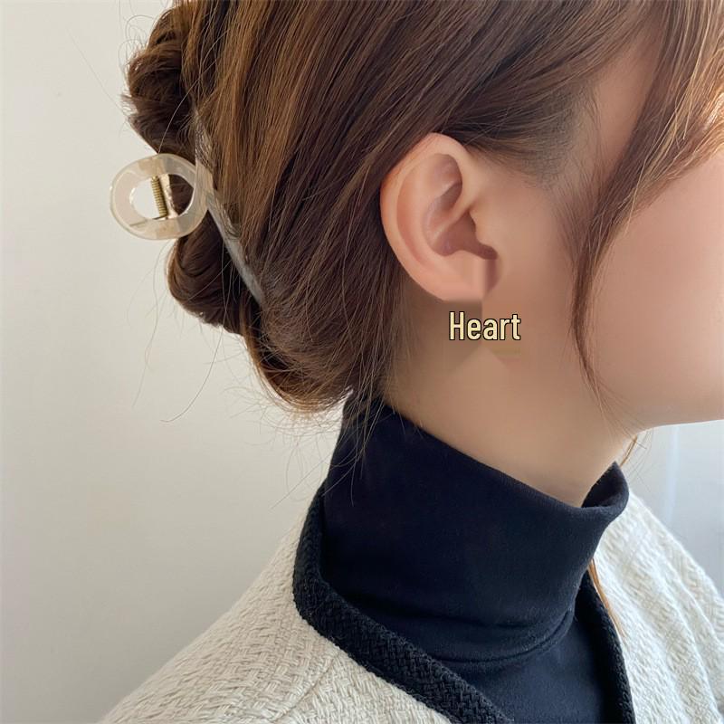 Korean Style Geometric Circle Earrings: Elegant, Versatile Ear Jewelry for Women and Students