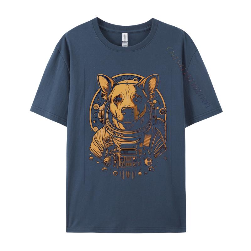 Lancashire Heeler Dog Astronaut Tshirt NEW YEAR DAY Cotton T Shirt Printed Large Size T Shirt Harajuku