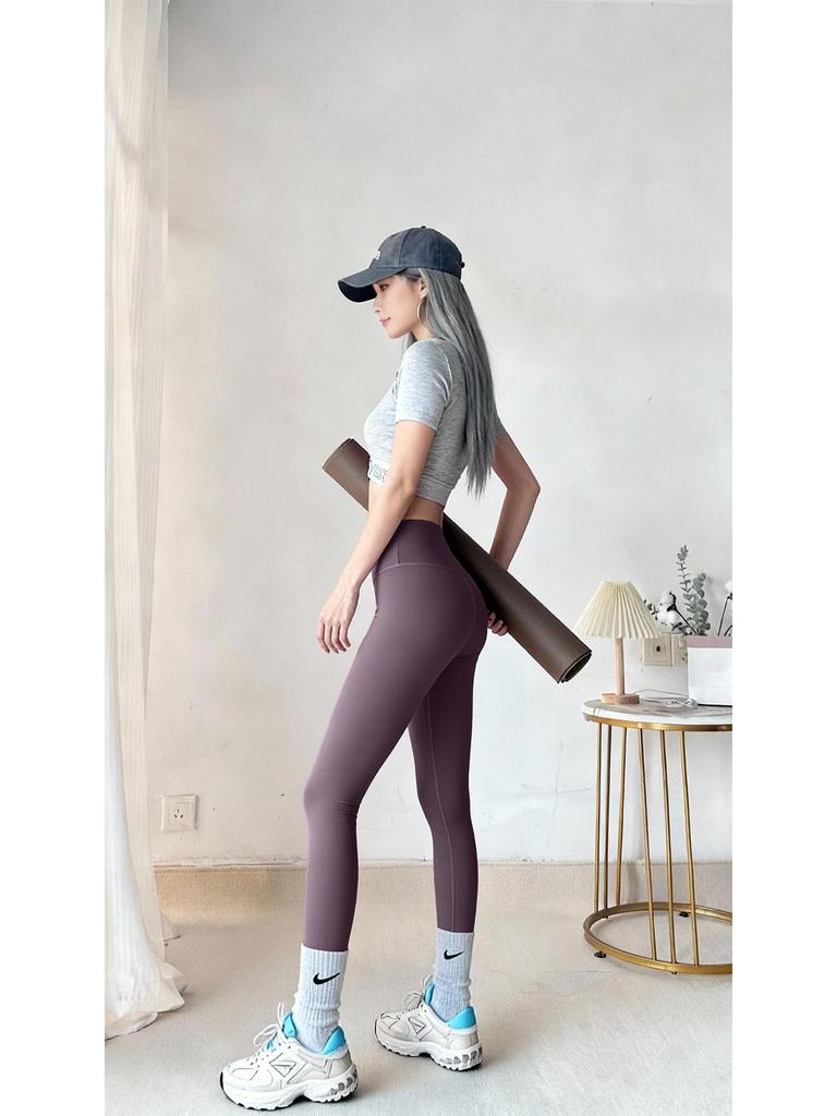 Lulu Elastic Fitness Pants: Women's Quick-Drying, Hip-Lifting Yoga and Running Tights for Spring and Summer.