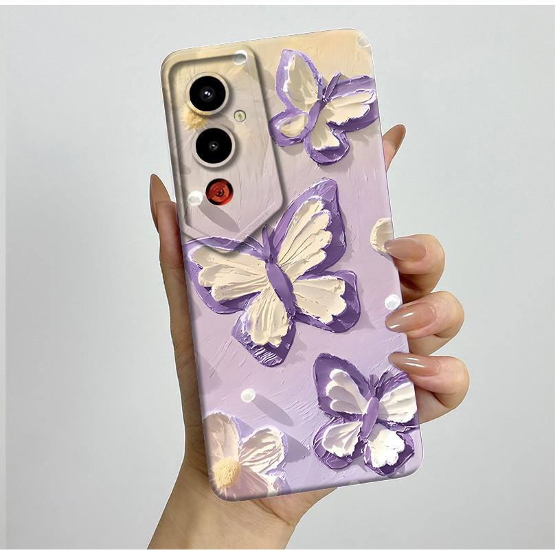 For Tecno Pova 4Pro LG8n Back Cover For Techno Pova 4 Pro Pova4 LG7n Case Silicone Aesthetic Pretty Butterfly Flower Soft Bumper