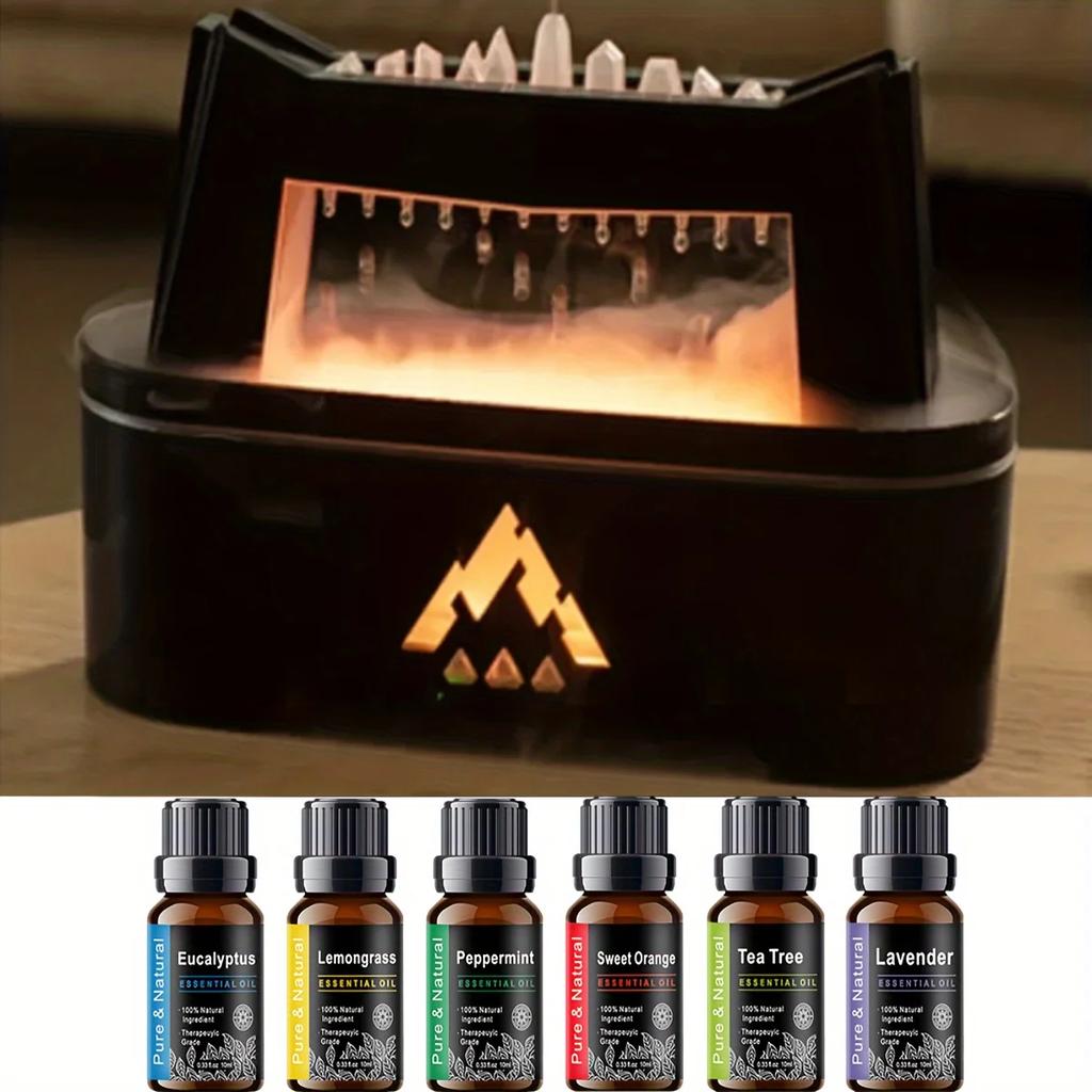 Raindrop Humidifier with Aromatherapy Essential Oil Diffuser  10.14oz Capacity  Atmosphere Light  Remote Control  Auto Shut-Off