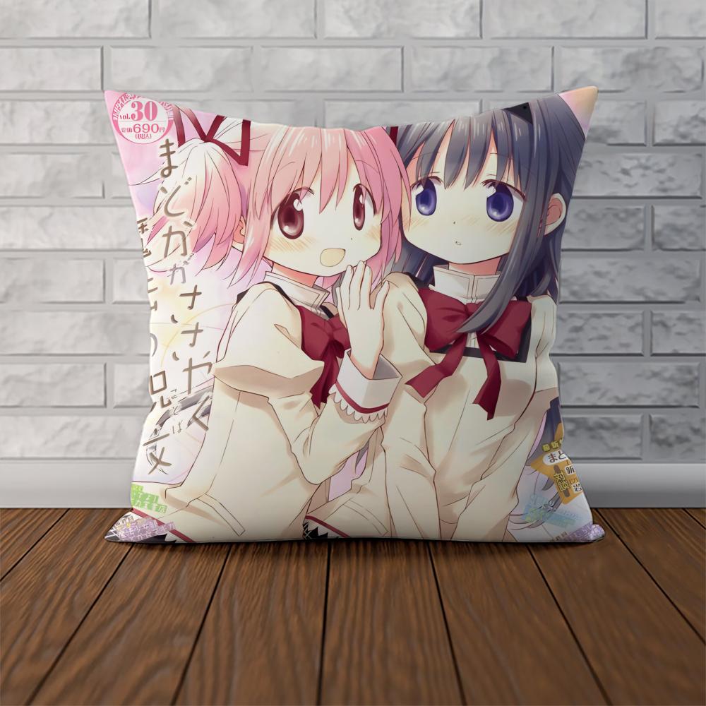 Puella Magi Madoka Magica Pillow Case For Car Sofa Decorative Home Doublesided Print Plush Square Throw Pillow Cushion Cover