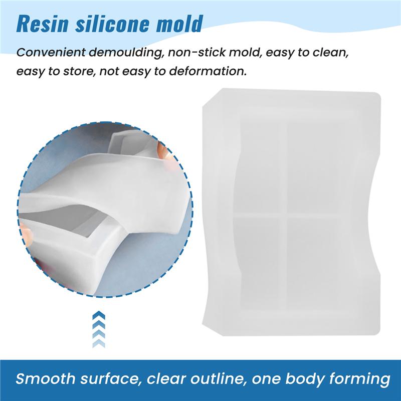 Silikon-Untersetzerformen für Harzguss, Epoxidharz-Untersetzerformen-Set inklusive 8 Stück Untersetzer und 2 Stück Halterformen