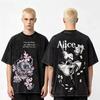 Summer Hot Sale Alice: Madness Returns Washed T Shirt Unisex Y2k Hip Hop Streetwear Manga T-shirt Cotton Gothic Round T-shirt