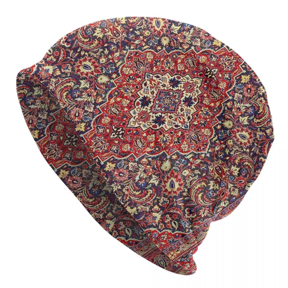 

Custom Bohemia Ethnic Antique Persian Carpet Skullies Beanies Caps Knitting Hats Adult Unisex Tribal Rug Style Bonnet Hats Beanies Hat