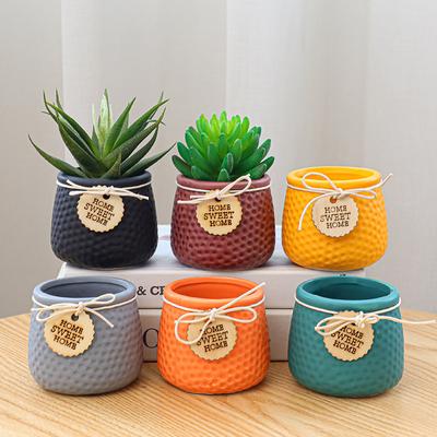 Bunter Mini-Blumentopf aus Keramik, Sukkulententopf, Blumentopf, Pflanzgefäß, Bonsai, Heimdekoration, Innendekoration, Desktop-Ornamente