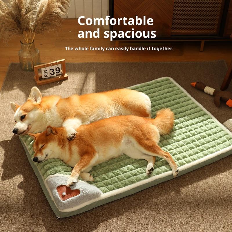 Dog Beds Four season Large Dogs Luxury Dog Mat with Pillow Removable Cover Foam Pet Mat Cushion Big dog sleeping mat Pet Beds