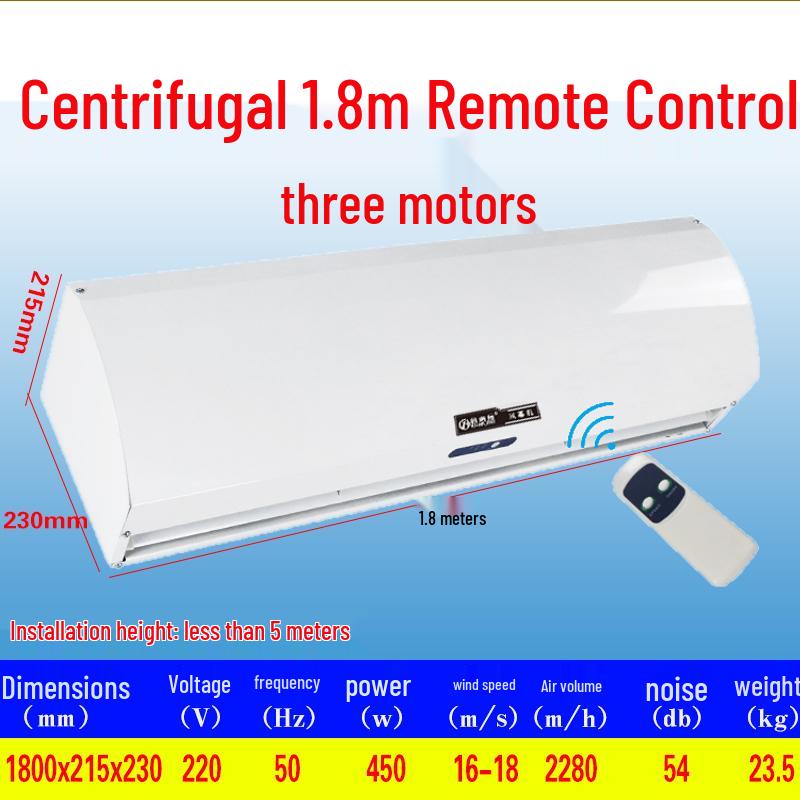 Silent Commercial Air Curtain for Doors - 0.9/1.2/1.5/1.8/2 Meter