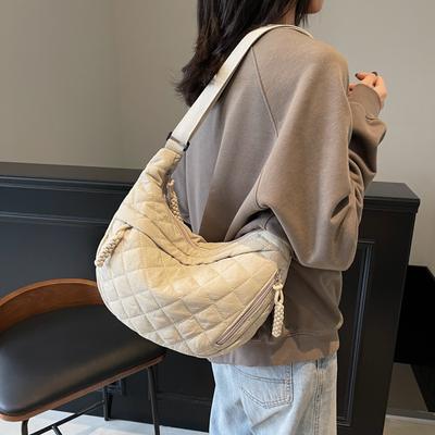 New Simple and Retro Style Lengge Women's Armpit Bag Literary Commuter Versatile Shoulder Messenger Bag
