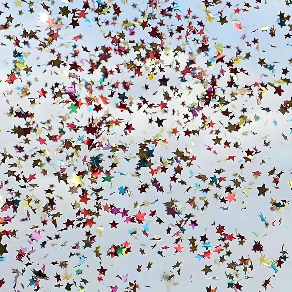 Rainbow Star Metallic Foil Confetti 8000 Pcs Shiny Star Table Confetti for Fill Balloon Wedding Graduation Party Decorations,60g of pack