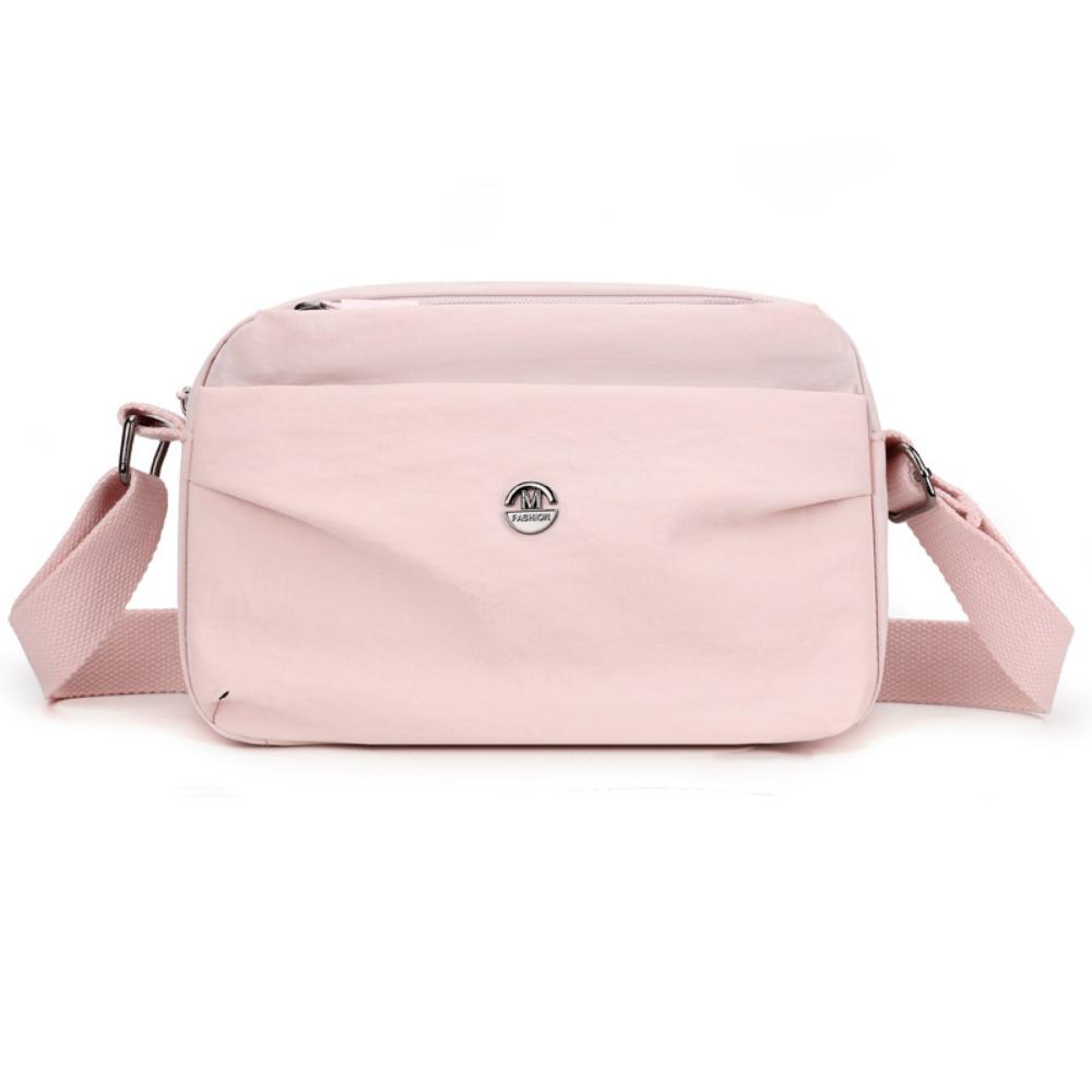 Large Capacity Square Crossbody Bag Multi-layer Single Shoulder Bag Nylon Messenger Bag  Shopping