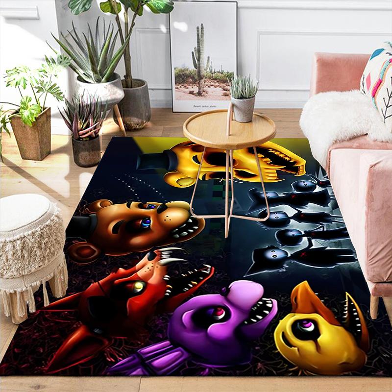 1 Pièce Tapis Horreur Five Nights Freddy'S, Tapis de Bureau Intérieur Extérieur Paillasson, Antidérapant, Confortable, Salon, Noël Halloween, Cadeau de Noël Y157