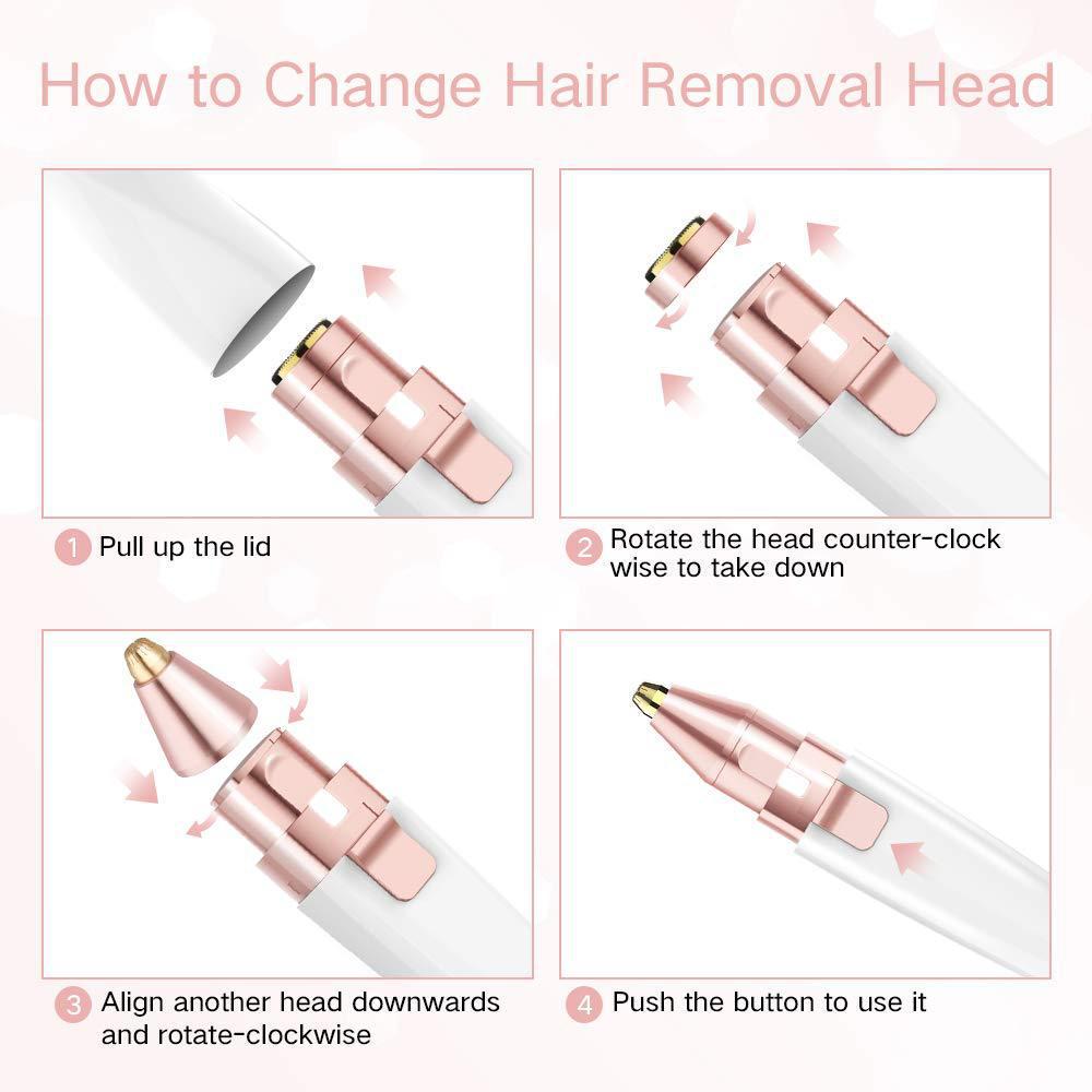 USB Rechargeable 2-in-1 Eyebrow Trimmer & Mini Lipstick Epilator