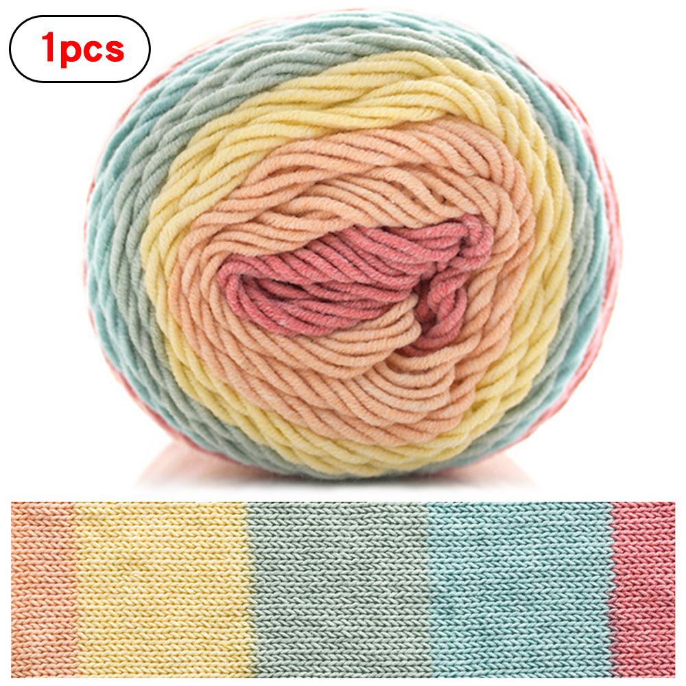 1 piece, approximately 633 feet gradient rainbow yarn, used for DIY knitting, warm sweaters,Suitable for 3-4mm crochet hooks