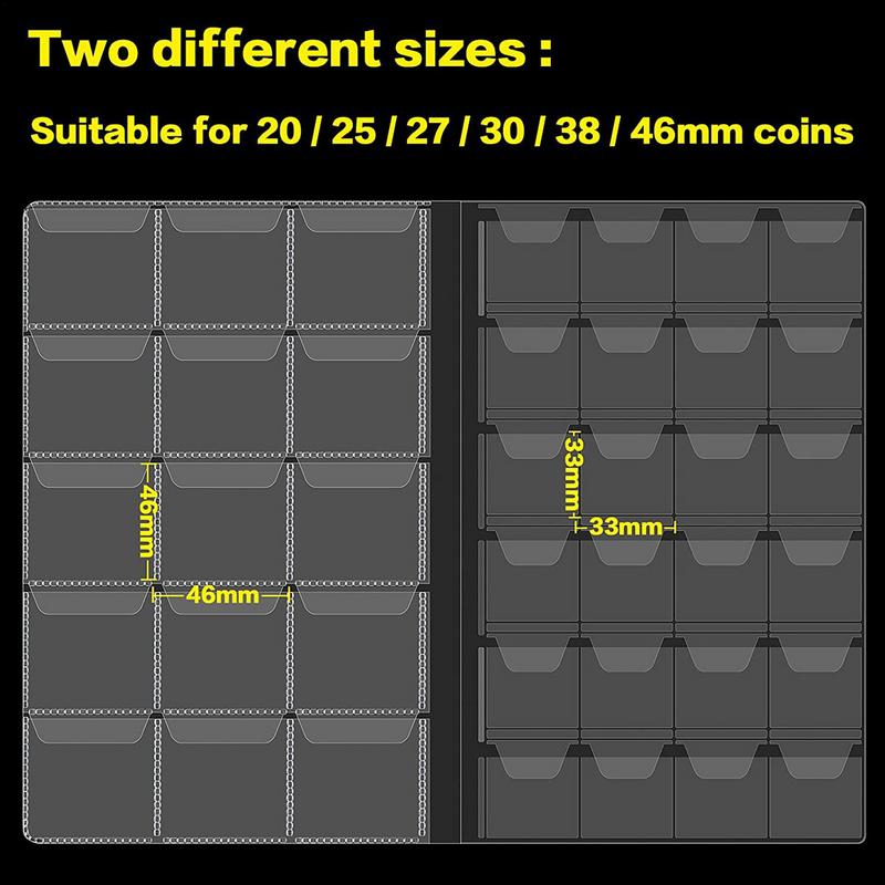 300 Pockets Coin Collection Album Book Collecting Money Organizer Storage Bags PVC Film Waterproof Badges Storage Box Case