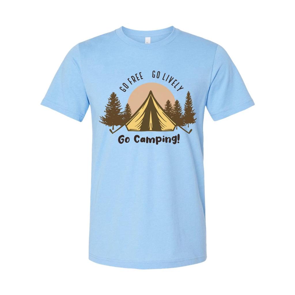Go Camping Graphic Tee For Outdoors Enthusiasts Unisex Short Sleeve Shirt With T