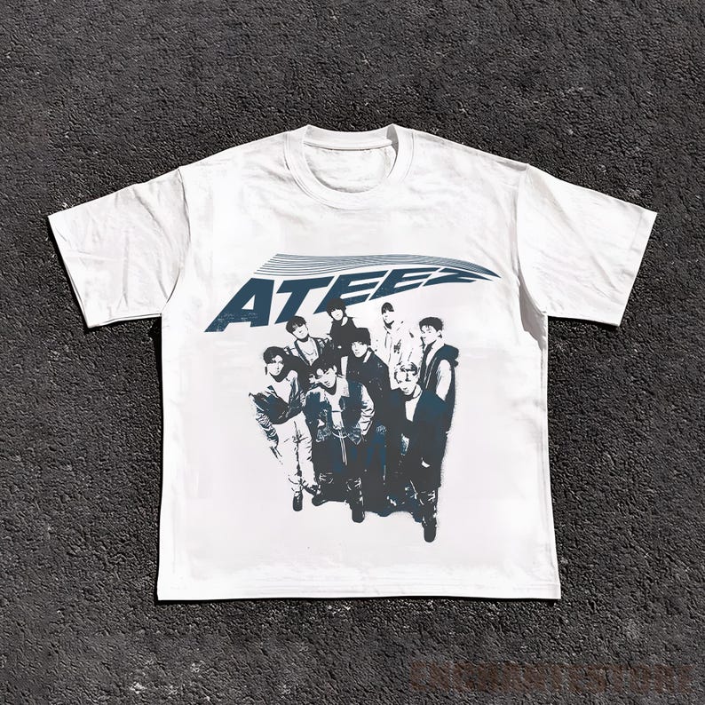 

Ретро футболка Ateez 2026 World Tour in Fantasy, Футболка ATEEZ Golden Hour Part 2, Ateez Ice on My Teeth, Хип-хоп уличная оверсайз футболка 4XL