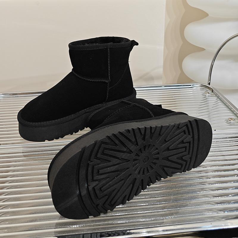 Schneestiefel mit dicker Sohle, gepolstert, verdickte, warme Baumwollschuhe, Baumwollstiefel