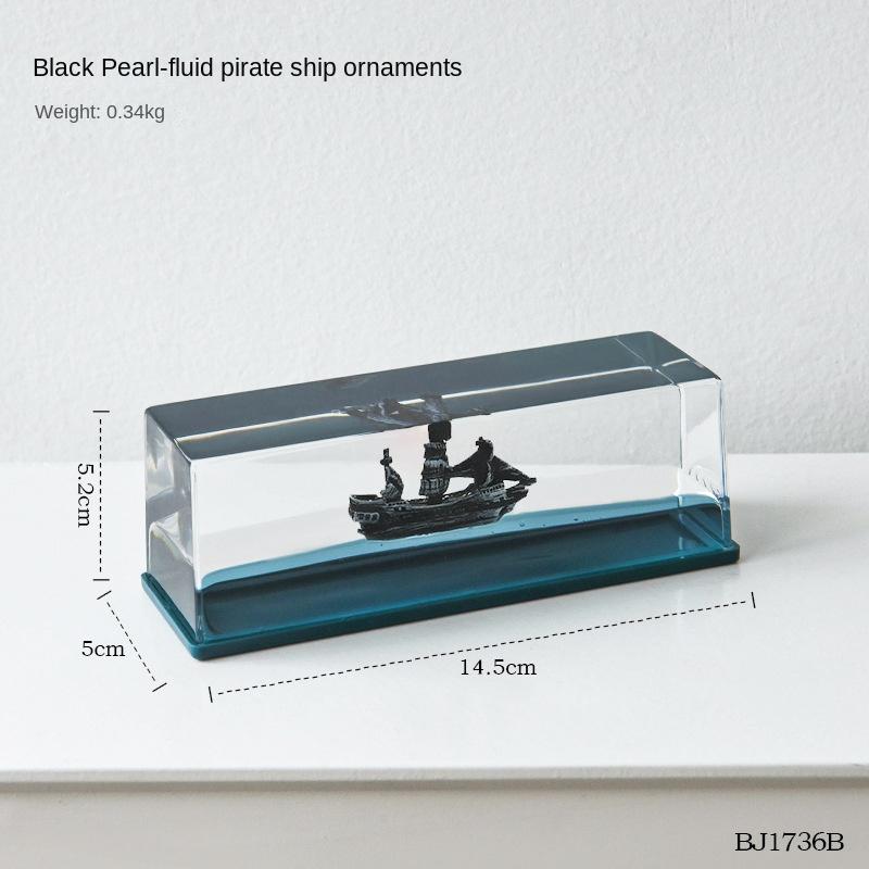 

Плавающий корабль Titanic Fluid Liquid Drift Bottle Black Pearl Barco Figure Ship Boat Decor Living Room Decoration Desk Accessories