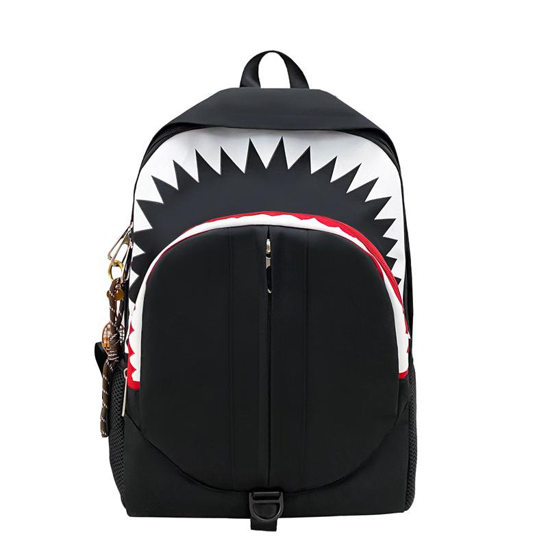 Shark Luminous Funny Backpack: Trendy, Versatile, Large-Capacity School and Travel Bag
