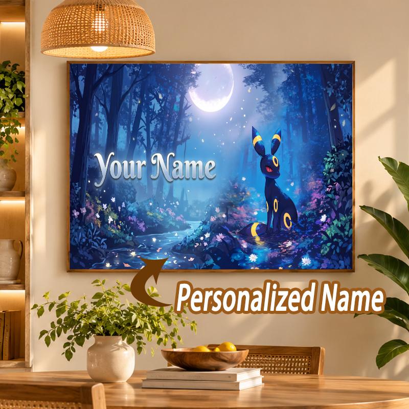 Umbreon Custom Name Diamond Painting Personalized 5D Full Drill DIY Diamond Art Home Decor