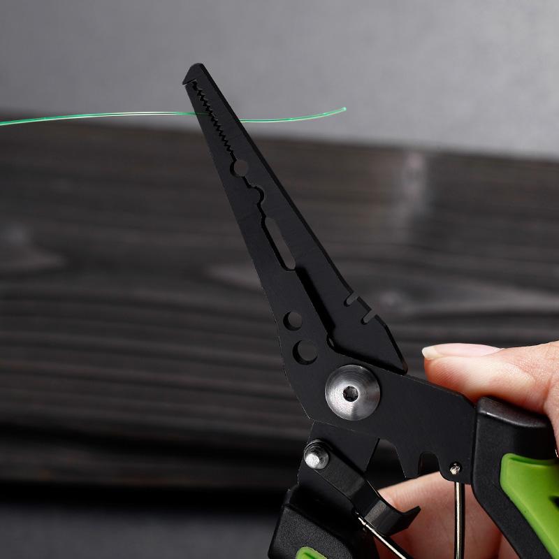 Selco Fishing Pliers Non Slip Handle Multi Tool Hook Remover with Line Cutter Split Ring Opener