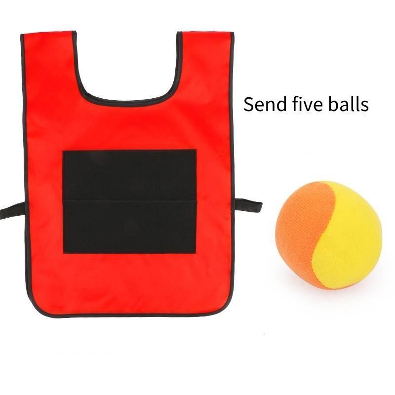 Children's Sticky Ball Vest Interactive Outdoor Toy For Kindergarten Parent-child Activities Orange