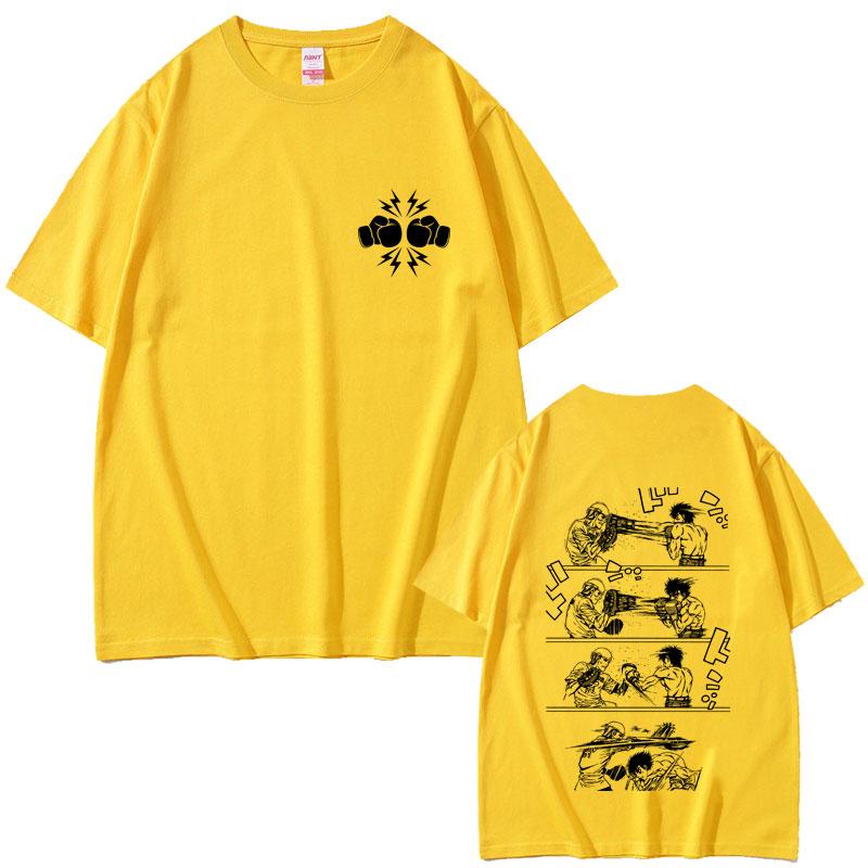 Anime Hajime No Ippo Makunouchi Tshirt Takamura KGB Tshirt Kamogawa Boxing Gym T Shirts Unisex Women Unisexga Oversized Streetwear