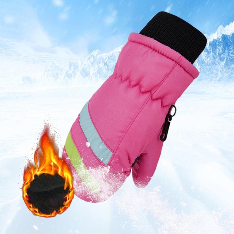 2-5 let Nepromokavé dětské lyžařské rukavice Zimní cyklistické rukavice Protiskluzové rukavice Teplé silné fleecové rukavice na snowboarding