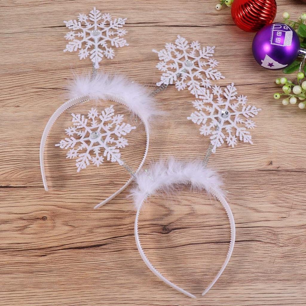Christmas Headband 6pcs Christmas Decorative Headband Adorable Hair Bands Cute Snowflake Hair Hoops Snowflake Headdress Birthday Favors Halloween