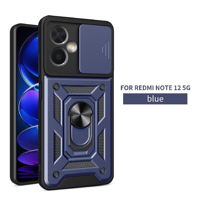 For Xiaomi Redmi Note 12 Pro 5G 4G Case Slide Camera Protect Armor Phone Case for Redmi Note 12S 5G  Magnet Holder Ring Cover