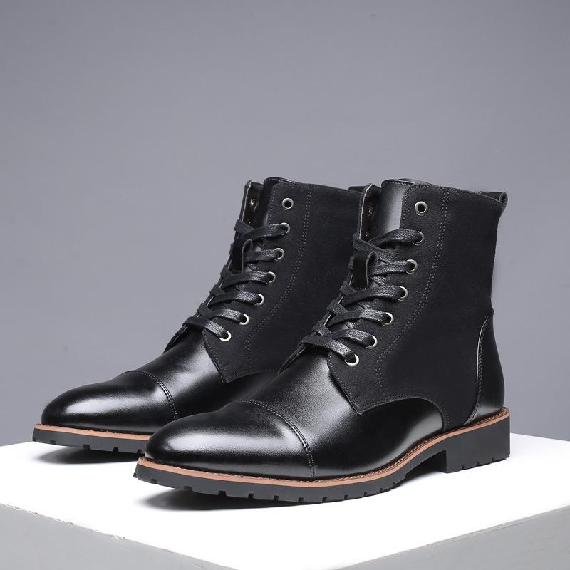 New Men Ankle Boots Luxury High Quality Cowboy Boots Fashion High Top Men Boots Designer Outdoor Motorcycle Boot Big Size 38-48