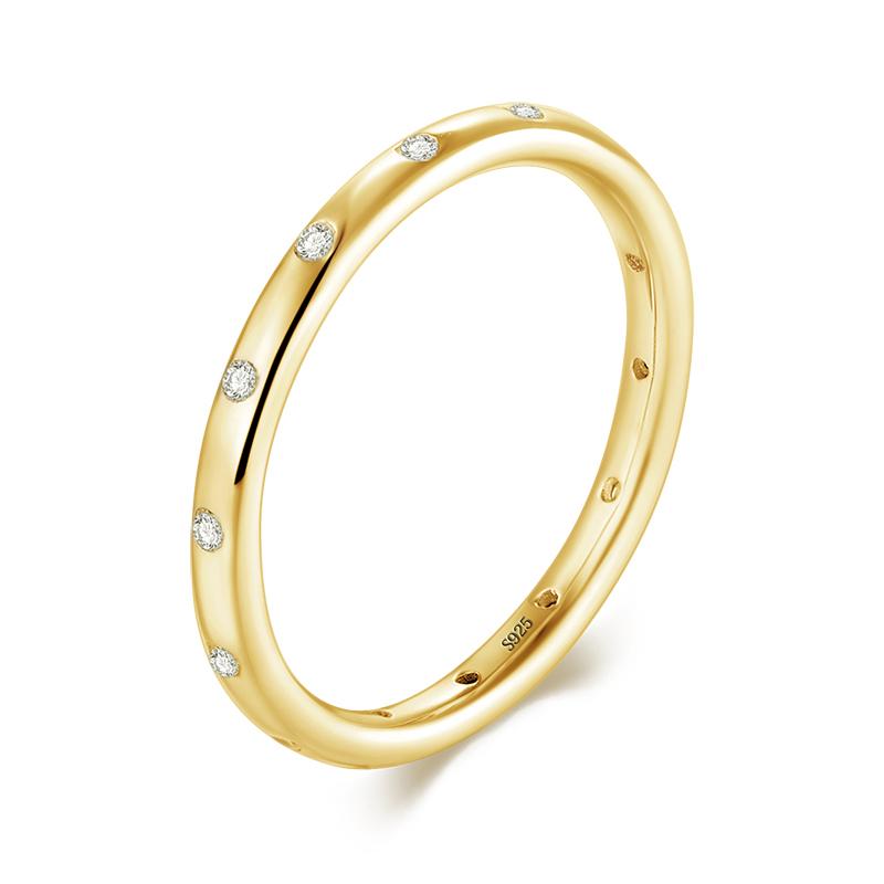 

100% Настоящее Стерлинговое Серебро 925 Пробы Кольцо Для Наслоения Прозрачное Модное Простое Фианит Свадебное Для Женщин Настоящее Классическое Украшение 6