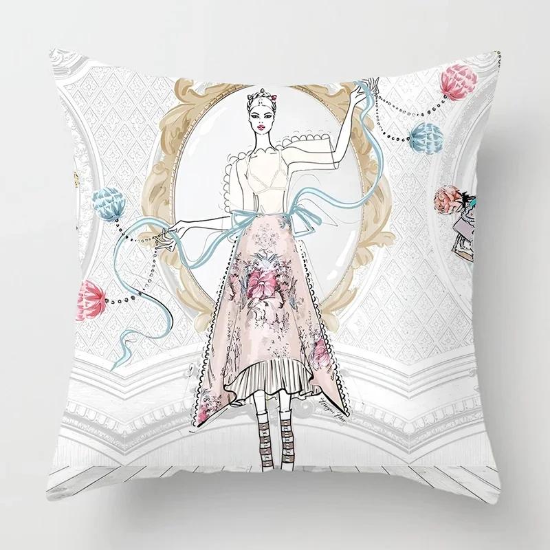 Nordic Fashion Ladies Pillowcase Decoration Home Decoration Living Room Sofa Cushion Cover  Bed Decoration Pillowcase